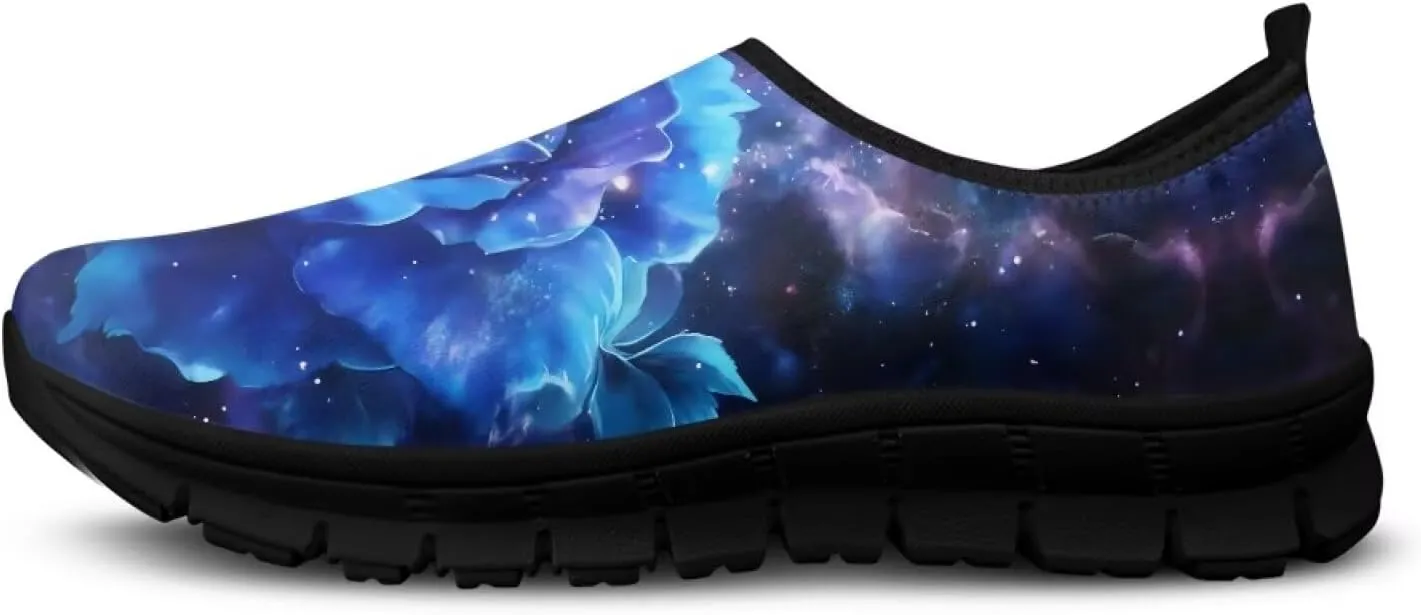 Women's Rose Sneaker Casual Low Top Lightweight Running Shoes Cozy Slip On Anti-Skid Outdoor Walking Sneaker for Ladies US 5.5-11.5