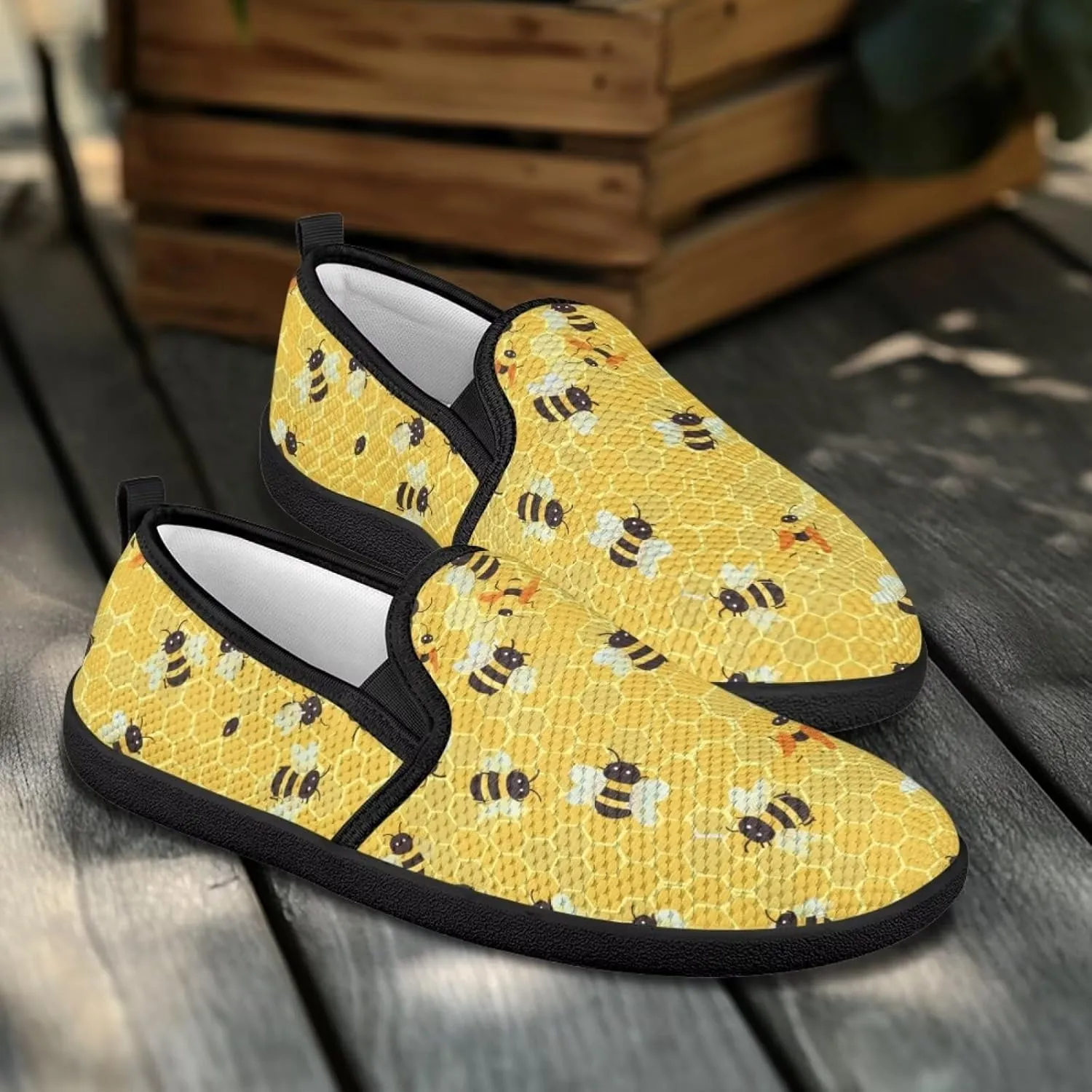Women's Walking Shoes Fashion Casual Sneaker Comfort Flat Mesh Hand Free Low Tops Painted Sweet Dress Shoes Light - Weight Size 5.5-10.5
