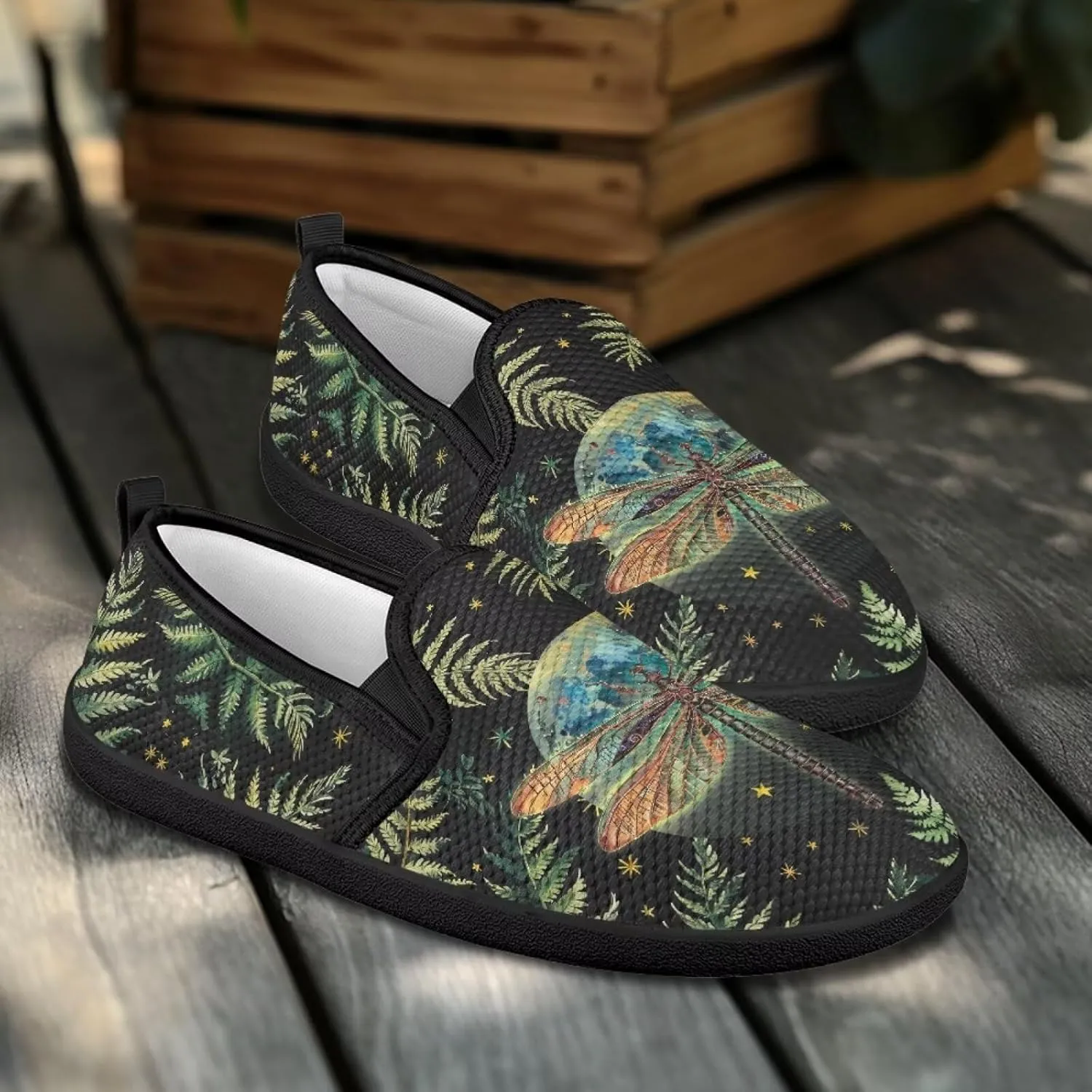 Women's Walking Shoes Fashion Casual Sneaker Comfort Flat Mesh Hand Free Low Tops Painted Sweet Dress Shoes Light - Weight Size 5.5-10.5