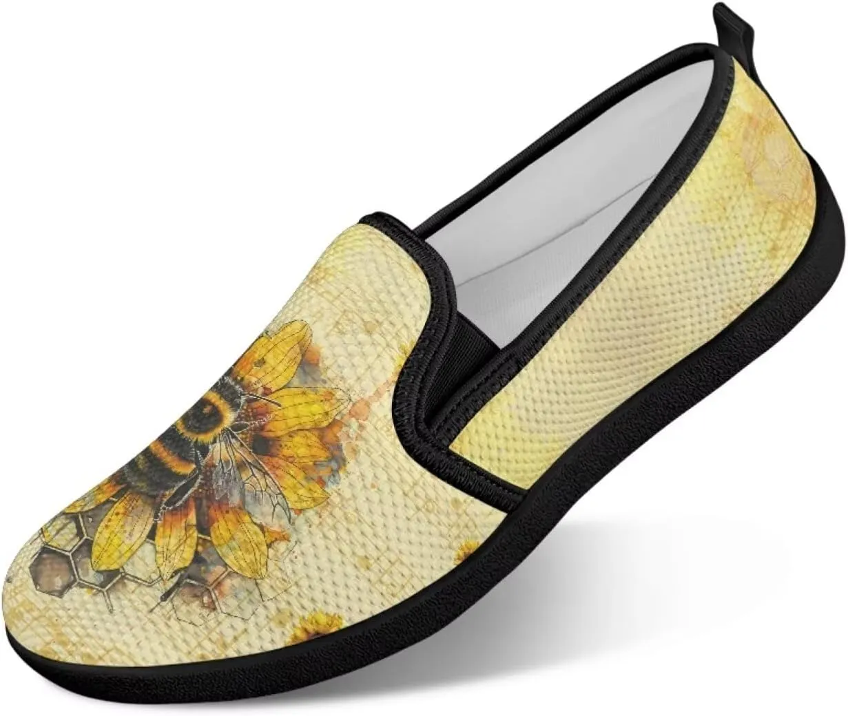Women's Walking Shoes Fashion Casual Sneaker Comfort Flat Mesh Hand Free Low Tops Painted Sweet Dress Shoes Light - Weight Size 5.5-10.5