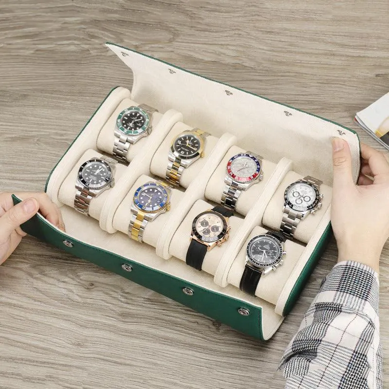 Woosir Trend Leather Watch Case for 8 Watches