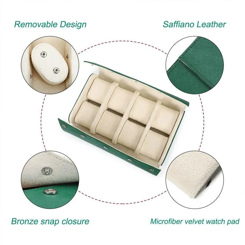 Woosir Trend Leather Watch Case for 8 Watches