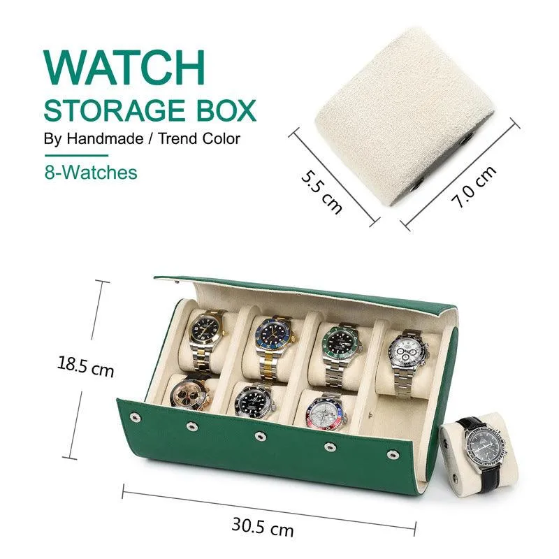 Woosir Trend Leather Watch Case for 8 Watches