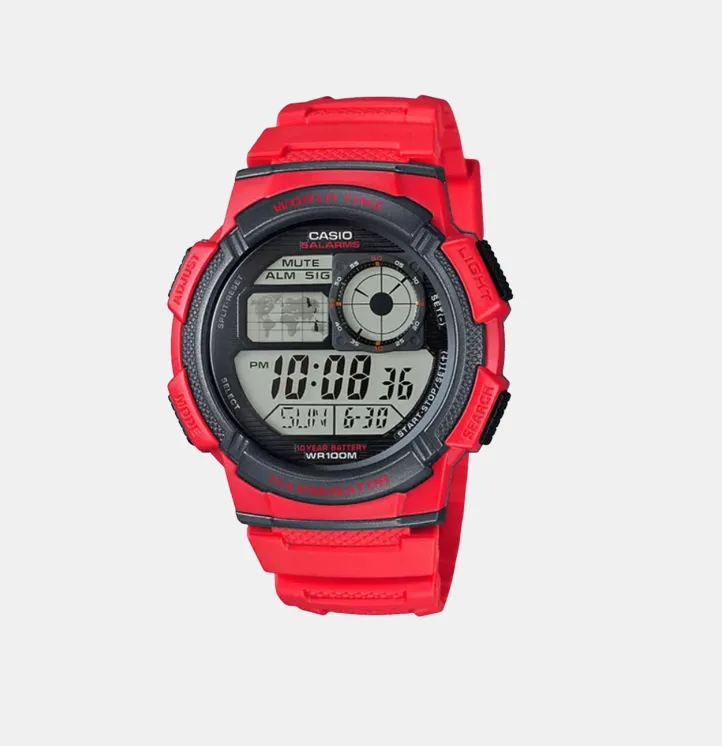 Youth Unisex Red Digital Resin Watch D120 - AE-1000W-4AVDF