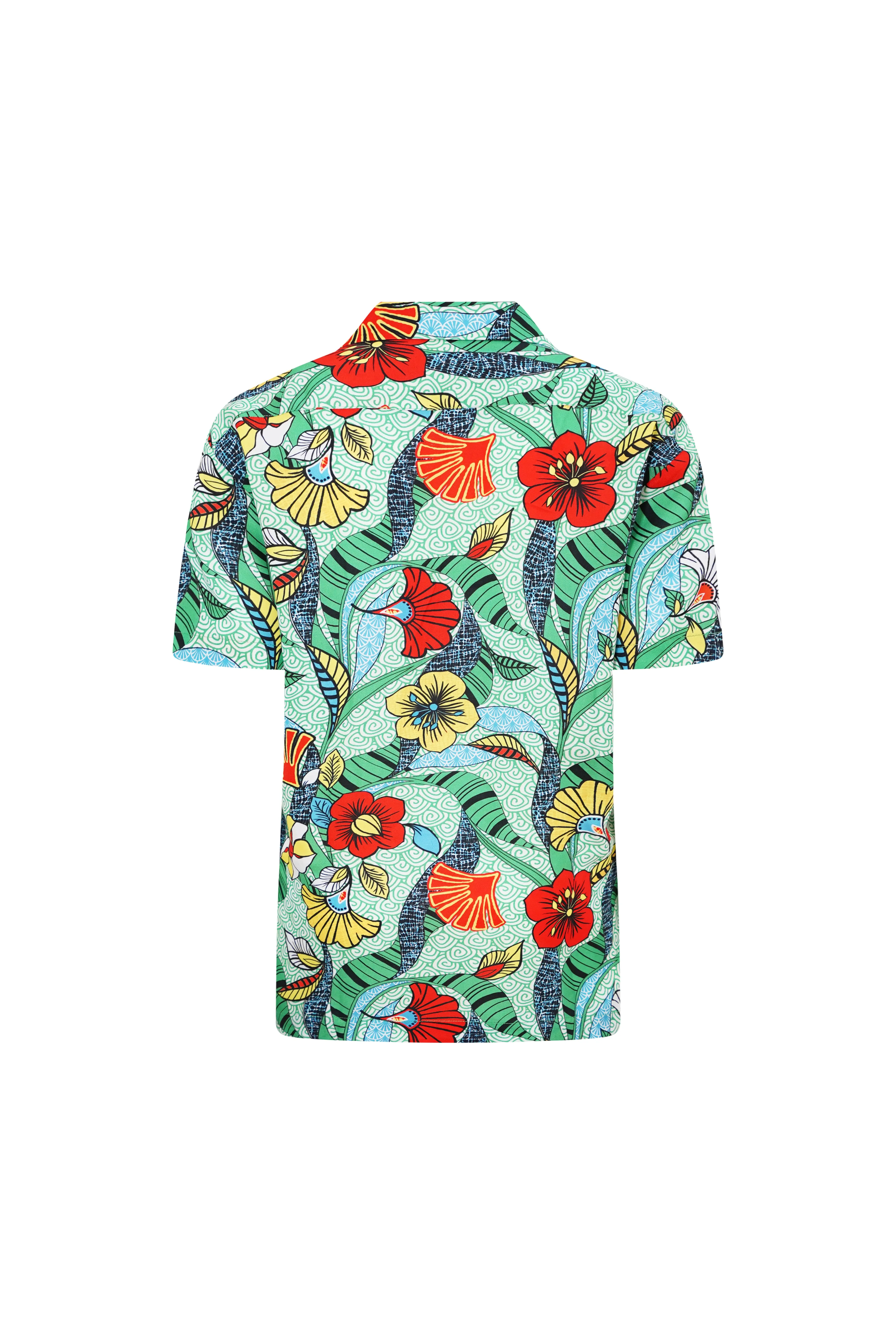Zika Loose fit Bowling Collar Unisex Shirt - Green ASA HANA OA OG - TENCEL Lyocell