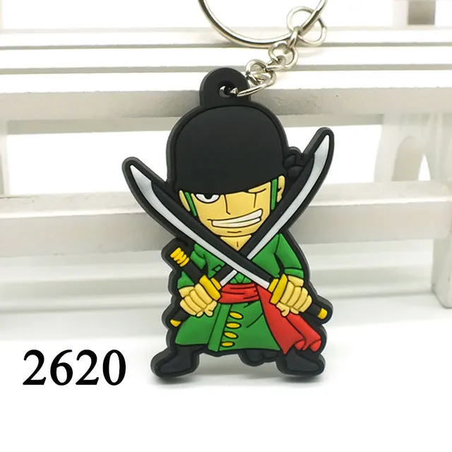Zoeber NEW Dragon Ball Cartoon Key ring children Anime keychain Luffy naruto ONE PIECE joba Key chain Silicone keyring bag chain