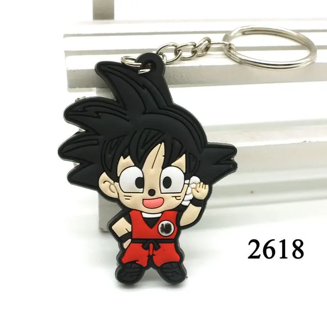 Zoeber NEW Dragon Ball Cartoon Key ring children Anime keychain Luffy naruto ONE PIECE joba Key chain Silicone keyring bag chain